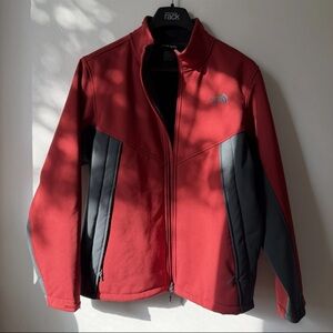 The North Face Jacket Mens Large Red Gray Apex Chromium Thermal Coat Windwall